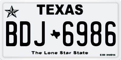 TX license plate BDJ6986