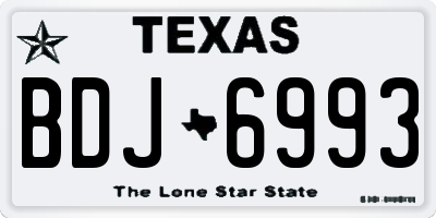 TX license plate BDJ6993