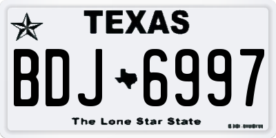 TX license plate BDJ6997