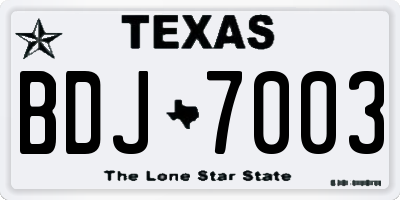 TX license plate BDJ7003