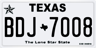TX license plate BDJ7008