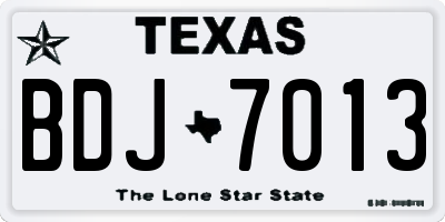 TX license plate BDJ7013