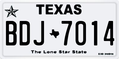 TX license plate BDJ7014
