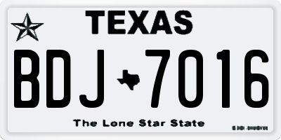TX license plate BDJ7016