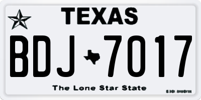 TX license plate BDJ7017