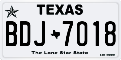 TX license plate BDJ7018