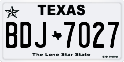 TX license plate BDJ7027