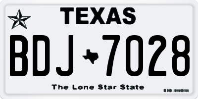 TX license plate BDJ7028