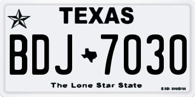 TX license plate BDJ7030