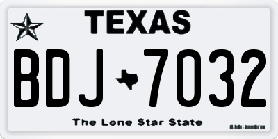 TX license plate BDJ7032