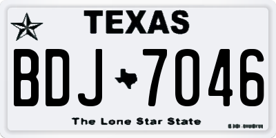 TX license plate BDJ7046