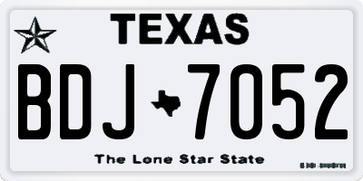 TX license plate BDJ7052