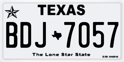 TX license plate BDJ7057