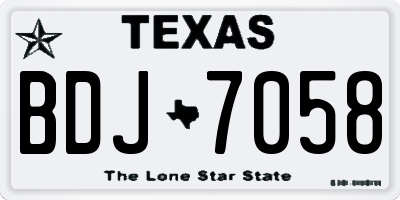 TX license plate BDJ7058