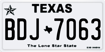 TX license plate BDJ7063
