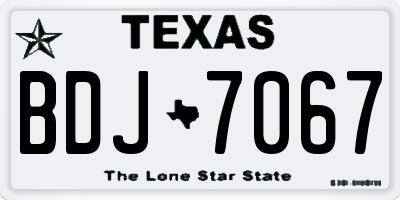 TX license plate BDJ7067
