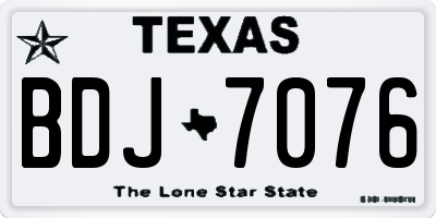 TX license plate BDJ7076