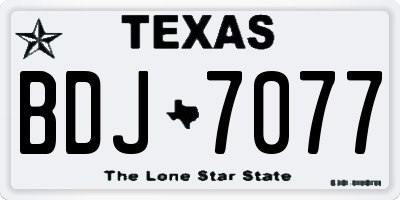 TX license plate BDJ7077