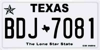 TX license plate BDJ7081