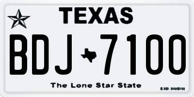 TX license plate BDJ7100