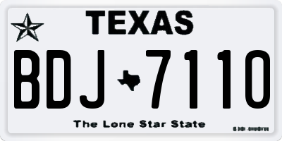 TX license plate BDJ7110