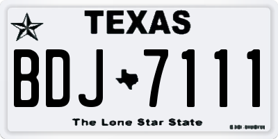 TX license plate BDJ7111
