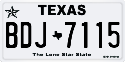 TX license plate BDJ7115