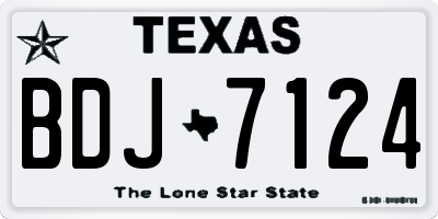TX license plate BDJ7124