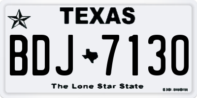 TX license plate BDJ7130