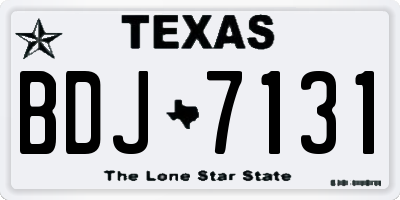TX license plate BDJ7131
