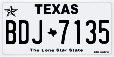 TX license plate BDJ7135