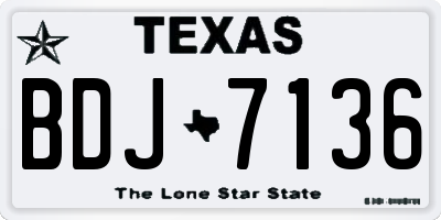TX license plate BDJ7136