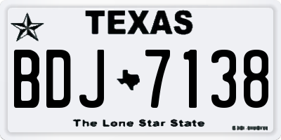 TX license plate BDJ7138