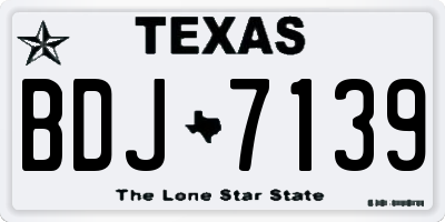 TX license plate BDJ7139