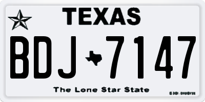 TX license plate BDJ7147