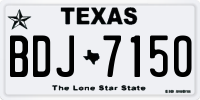 TX license plate BDJ7150
