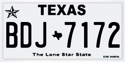TX license plate BDJ7172