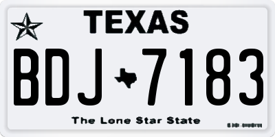 TX license plate BDJ7183