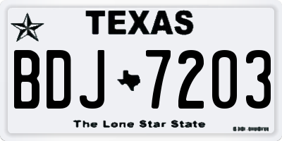 TX license plate BDJ7203