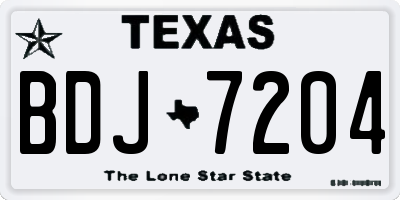 TX license plate BDJ7204