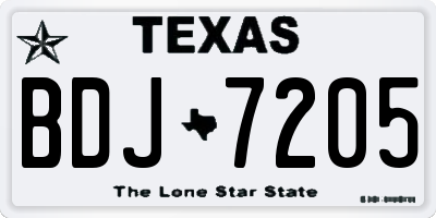 TX license plate BDJ7205