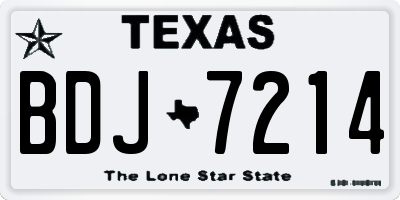 TX license plate BDJ7214