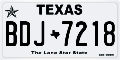 TX license plate BDJ7218