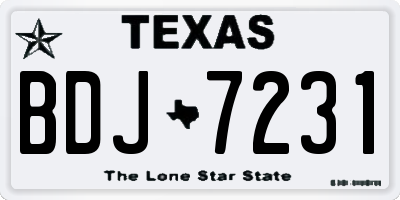 TX license plate BDJ7231
