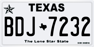 TX license plate BDJ7232