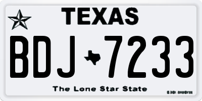 TX license plate BDJ7233
