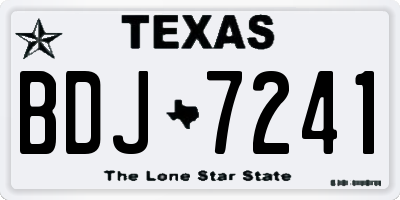 TX license plate BDJ7241