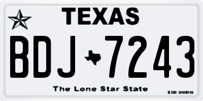 TX license plate BDJ7243