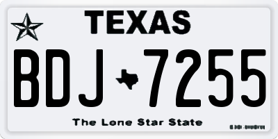 TX license plate BDJ7255