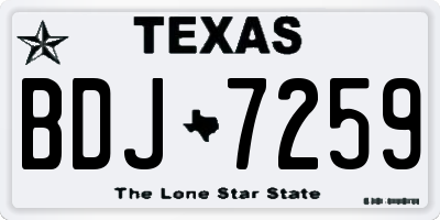 TX license plate BDJ7259